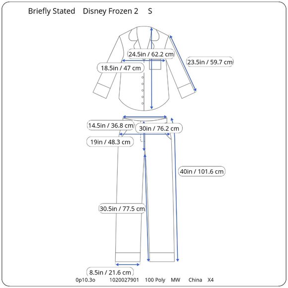 NWT Briefly Stated Disney Frozen II Lightweight Fleece Christmas Holiday PJ's S - Picture 9 of 9